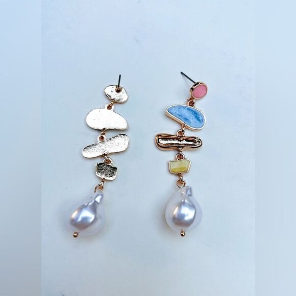 pearl drop earrings H44 - Picture 3 of 4